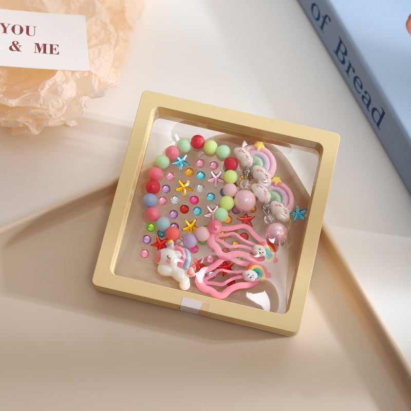 Kuromi Detský set náramkov s guličkami a klipsami – dizajn princeznej, ručne vyrobené, pôvod: Jinhua, kód mz2567