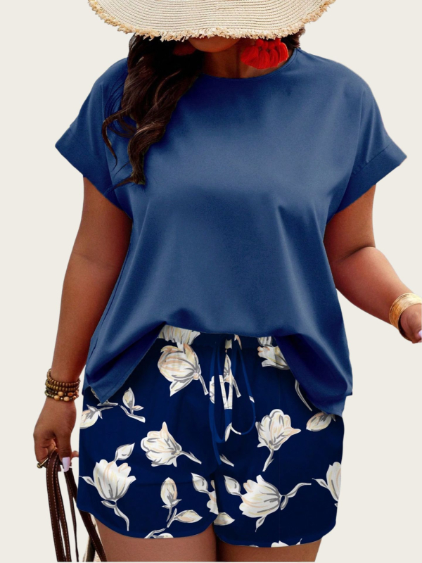 Dvejų dalių komplektas: poliesteris-elastanas, spausdinta medžiaga, 3/4 rankovės, japonų-koreiečių laisvalaikio stilius, 2025 vasara