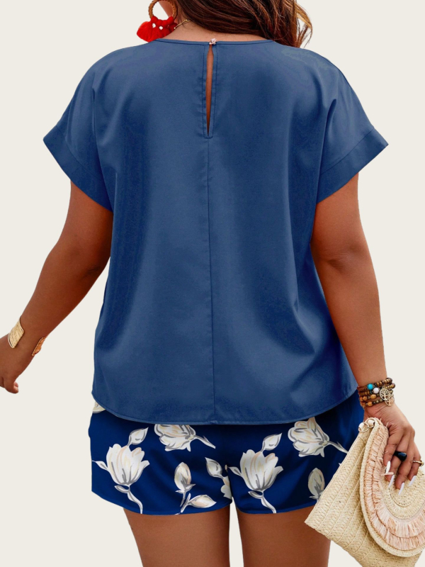 Dvejų dalių komplektas: poliesteris-elastanas, spausdinta medžiaga, 3/4 rankovės, japonų-koreiečių laisvalaikio stilius, 2025 vasara