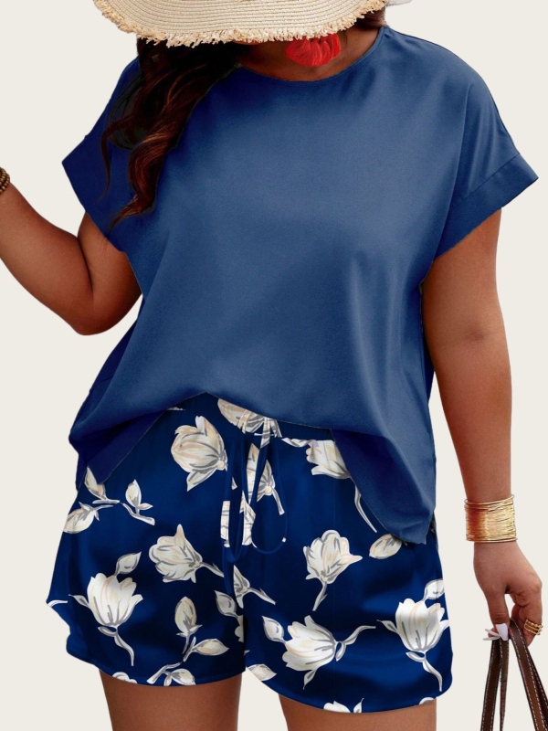 Dvejų dalių komplektas: poliesteris-elastanas, spausdinta medžiaga, 3/4 rankovės, japonų-koreiečių laisvalaikio stilius, 2025 vasara