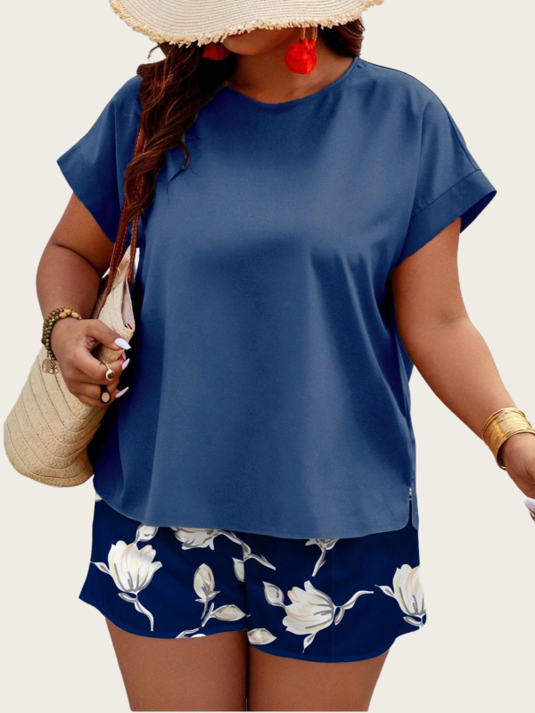 Dvejų dalių komplektas: poliesteris-elastanas, spausdinta medžiaga, 3/4 rankovės, japonų-koreiečių laisvalaikio stilius, 2025 vasara