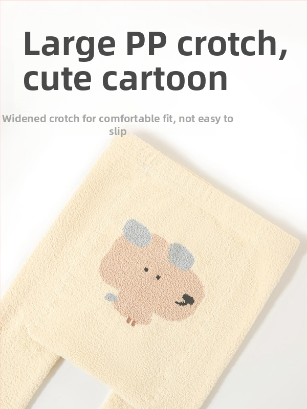 NEMOBABY detské pančuchy s karikatúrnym vzorom, chlpaté vnútro, hrubé a teplé na zimu, polyester