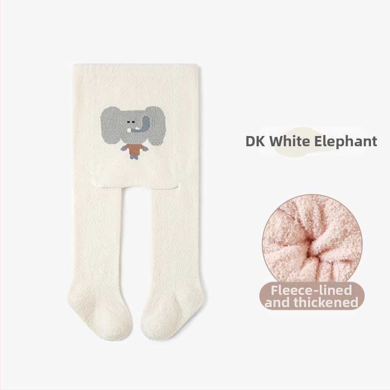 NEMOBABY detské pančuchy s karikatúrnym vzorom, chlpaté vnútro, hrubé a teplé na zimu, polyester