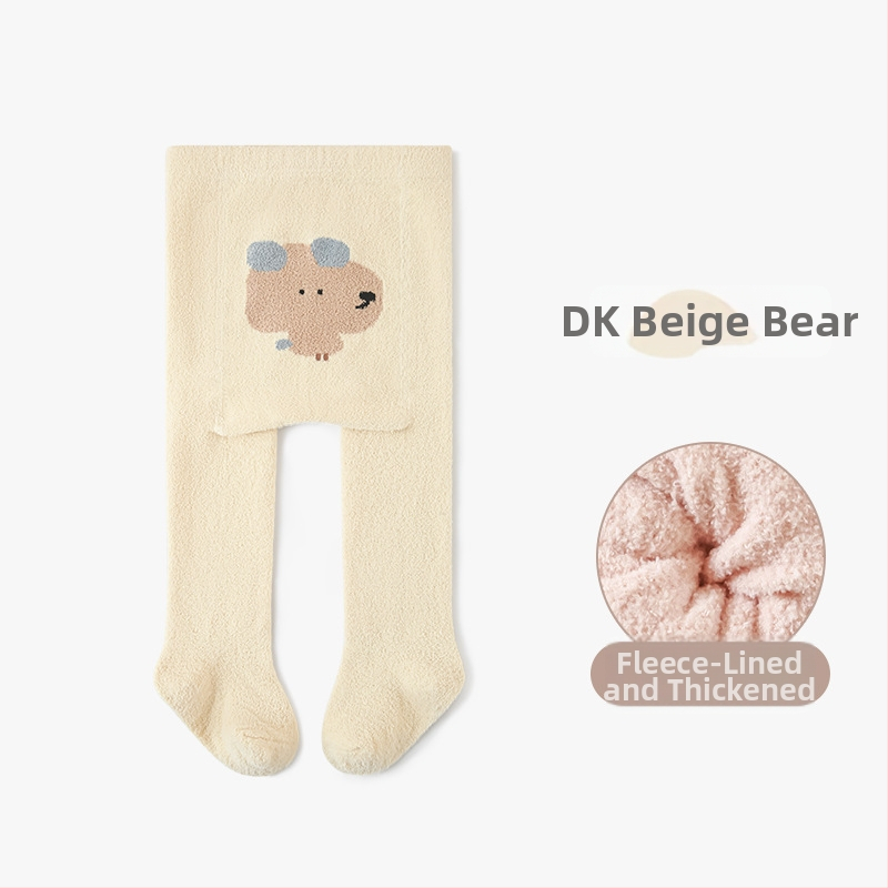 NEMOBABY detské pančuchy s karikatúrnym vzorom, chlpaté vnútro, hrubé a teplé na zimu, polyester