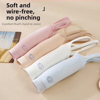 Bavlnená podprsenka-vest pre tínedžerky, priedušná, celá miska s penovým tvarovaním, vankúšiky na prsia, bez kovovej výstuže, pevné dvojité ramienka
