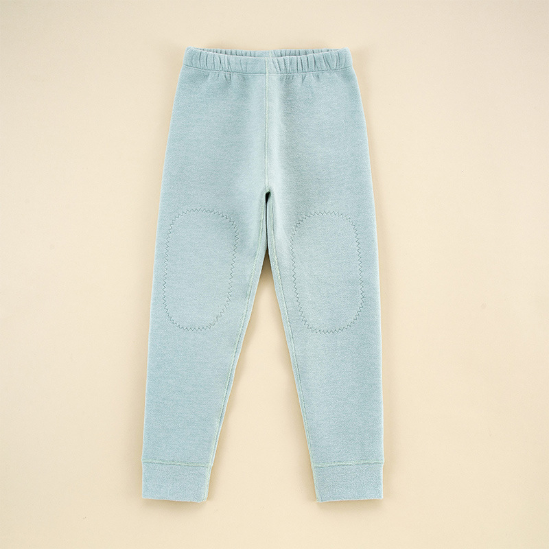 Unisex zimné termálne fleecové dlhé nohavice pre deti, polyesterové vlákno 92%, elastický pás