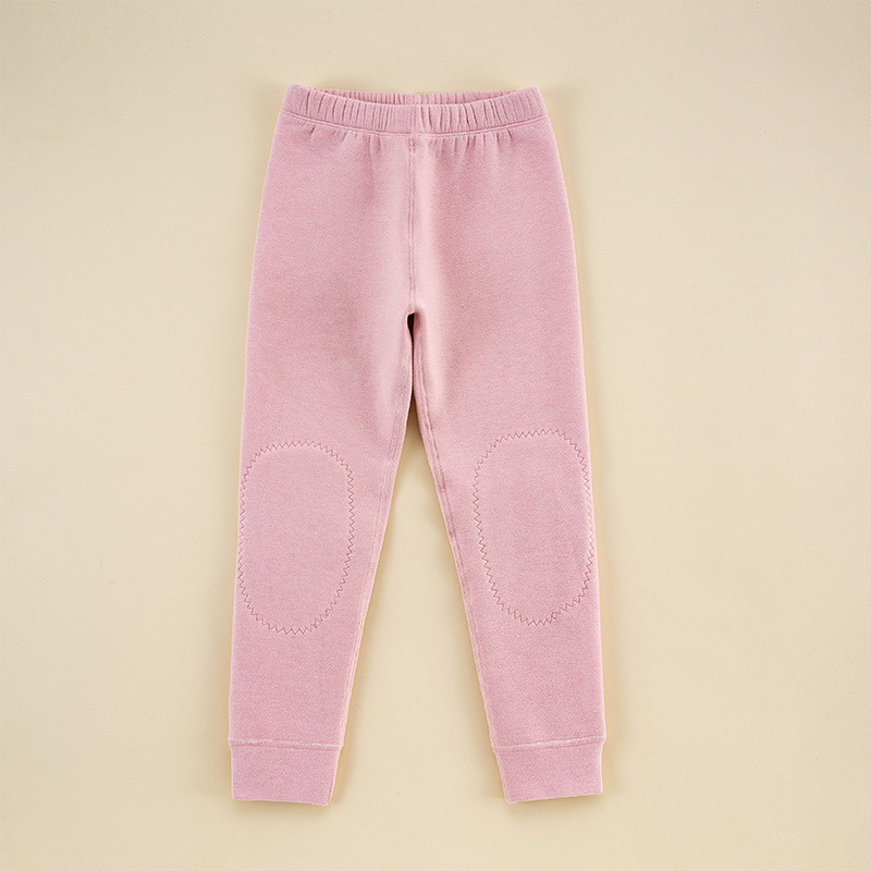 Unisex zimné termálne fleecové dlhé nohavice pre deti, polyesterové vlákno 92%, elastický pás