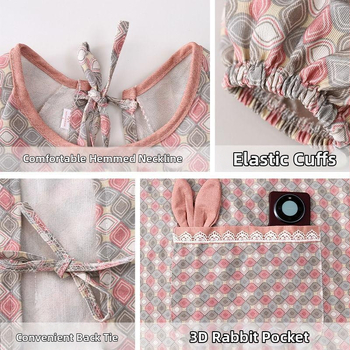 Naistele mõeldud lõuendist esiliin pikkade kätega, plekikindel, vastupidav, köögitööriided