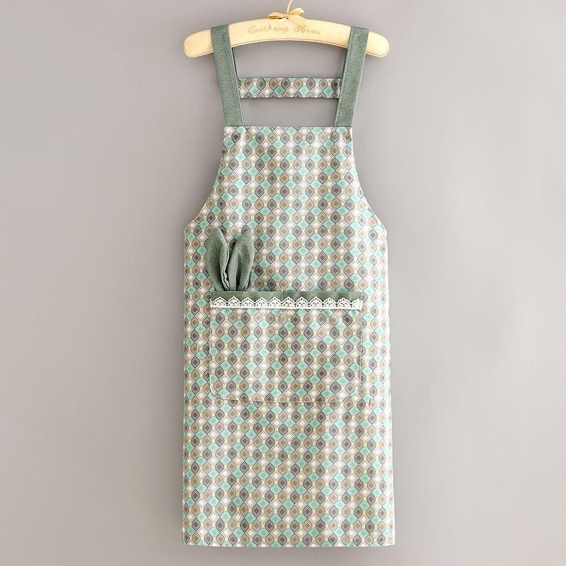 Naistele mõeldud lõuendist esiliin pikkade kätega, plekikindel, vastupidav, köögitööriided