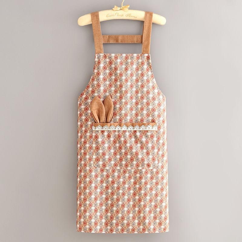 Naistele mõeldud lõuendist esiliin pikkade kätega, plekikindel, vastupidav, köögitööriided