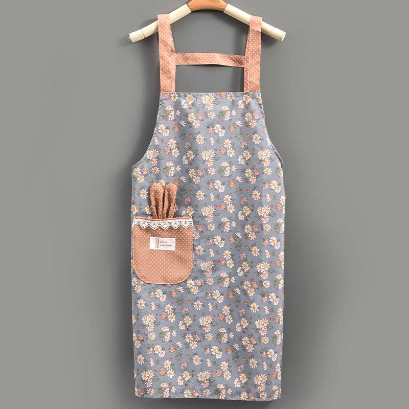 Naistele mõeldud lõuendist esiliin pikkade kätega, plekikindel, vastupidav, köögitööriided