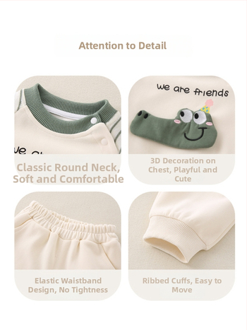 Dvojdielny bavlnený set pre batoľatá, s karikatúrnym vzorom, pre chlapcov 1–3 rokov, jar/jesenné obdobie