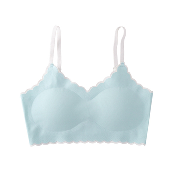 Jednodielny dievčenský top na rast bez kovových výstuží, dychajúci nylonový materiál, plné košíky s tenkými formovanými košíčkami z bavlny, podšívka nylon, pevné dvojité ramienka