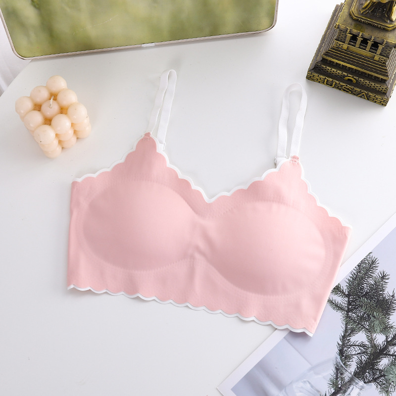 Jednodielny dievčenský top na rast bez kovových výstuží, dychajúci nylonový materiál, plné košíky s tenkými formovanými košíčkami z bavlny, podšívka nylon, pevné dvojité ramienka