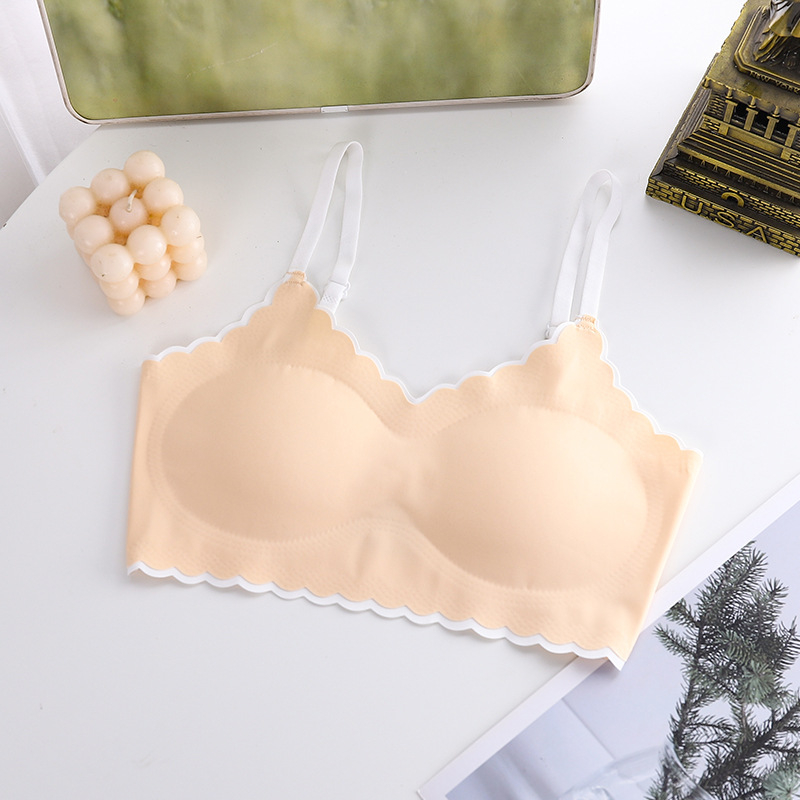 Jednodielny dievčenský top na rast bez kovových výstuží, dychajúci nylonový materiál, plné košíky s tenkými formovanými košíčkami z bavlny, podšívka nylon, pevné dvojité ramienka