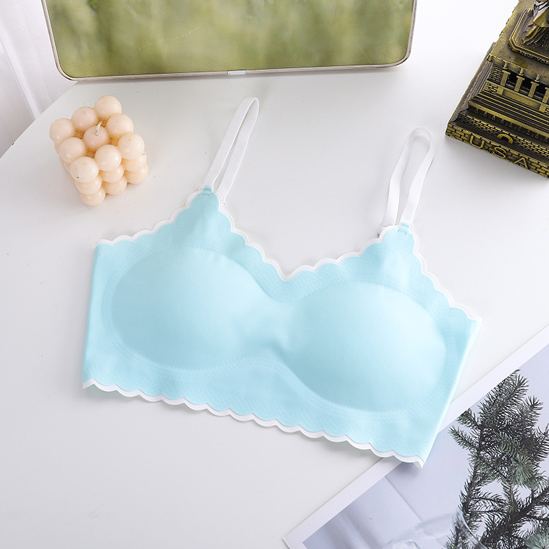 Jednodielny dievčenský top na rast bez kovových výstuží, dychajúci nylonový materiál, plné košíky s tenkými formovanými košíčkami z bavlny, podšívka nylon, pevné dvojité ramienka