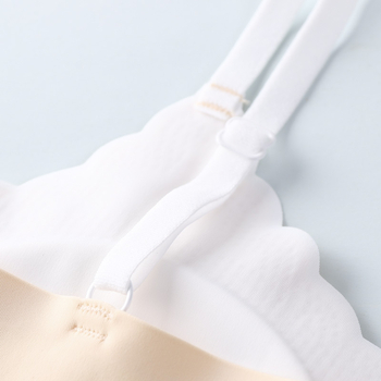 Dievčenská bezšvová bezkostrová podprsenka pre rastové obdobie – plný kryt, tenkoformované košíčky s bavlnenou výstelkou, Ice Silk nylon, priedušné chrbát, nastaviteľné ramienka