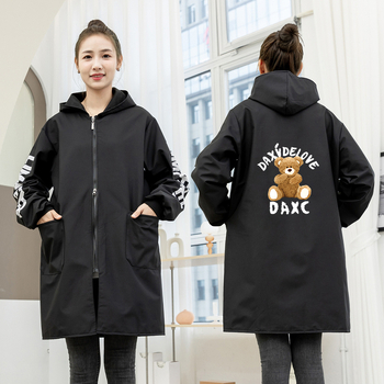 Õmblusega varustatud veekindel flanelist põlle talviseks tööks, unisex, loomamustriga