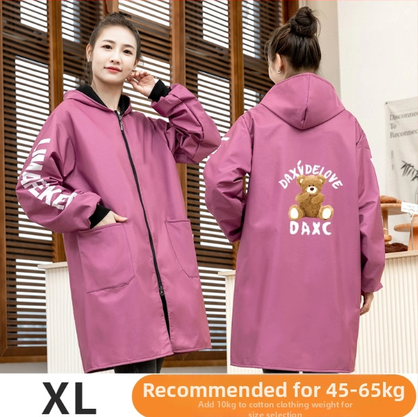 Õmblusega varustatud veekindel flanelist põlle talviseks tööks, unisex, loomamustriga