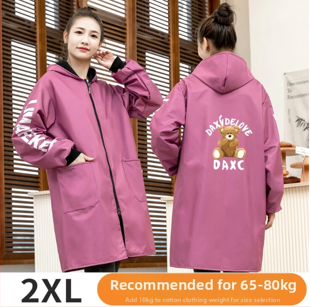 Õmblusega varustatud veekindel flanelist põlle talviseks tööks, unisex, loomamustriga