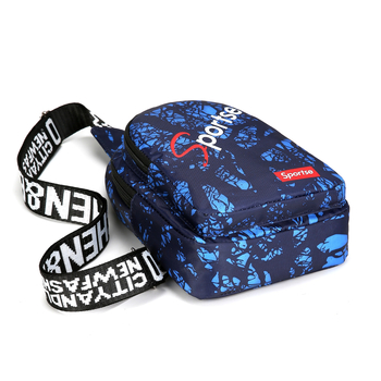 Muži crossbody taška v kórejskom štýle, mestský minimalistický dizajn, Oxford látka, pruhovaný vzor, priedušná a ultraľahká, na voľnočasové cestovanie