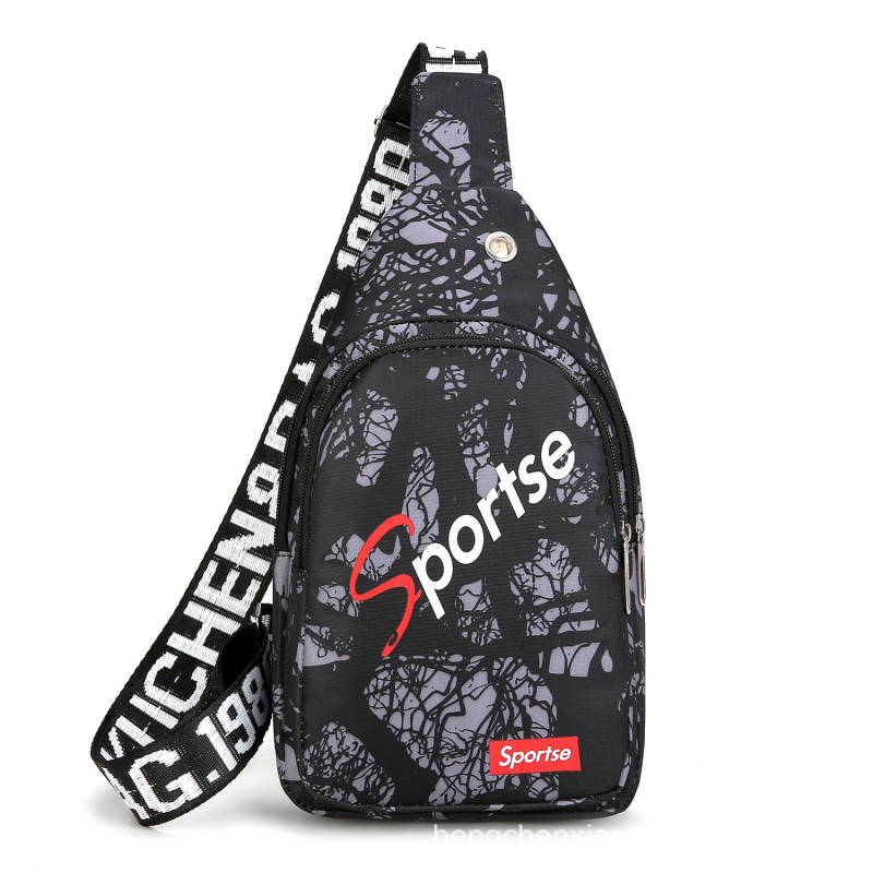 Muži crossbody taška v kórejskom štýle, mestský minimalistický dizajn, Oxford látka, pruhovaný vzor, priedušná a ultraľahká, na voľnočasové cestovanie