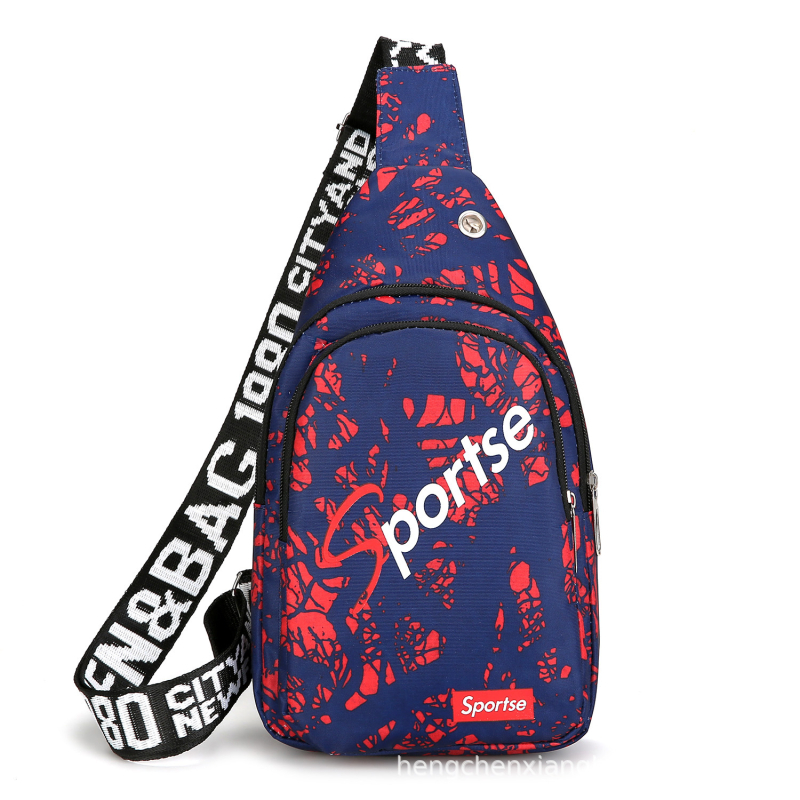 Muži crossbody taška v kórejskom štýle, mestský minimalistický dizajn, Oxford látka, pruhovaný vzor, priedušná a ultraľahká, na voľnočasové cestovanie