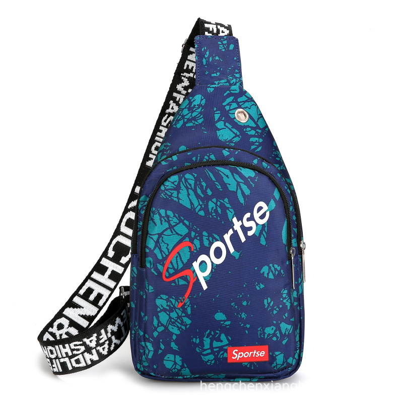 Muži crossbody taška v kórejskom štýle, mestský minimalistický dizajn, Oxford látka, pruhovaný vzor, priedušná a ultraľahká, na voľnočasové cestovanie