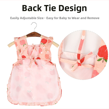 Vaikų dažymo apsiaustas – atsparus vandeniui, gėlių raštas, audinys: 100% medvilnė (>95%), saugos klasė A