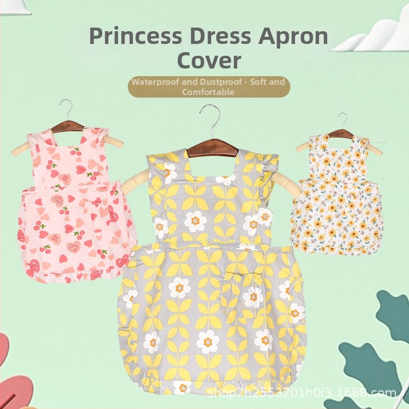 Gyerekek festőkötény – vízálló, virágos mintázat, 100% pamut (>95%), biztonsági osztály A