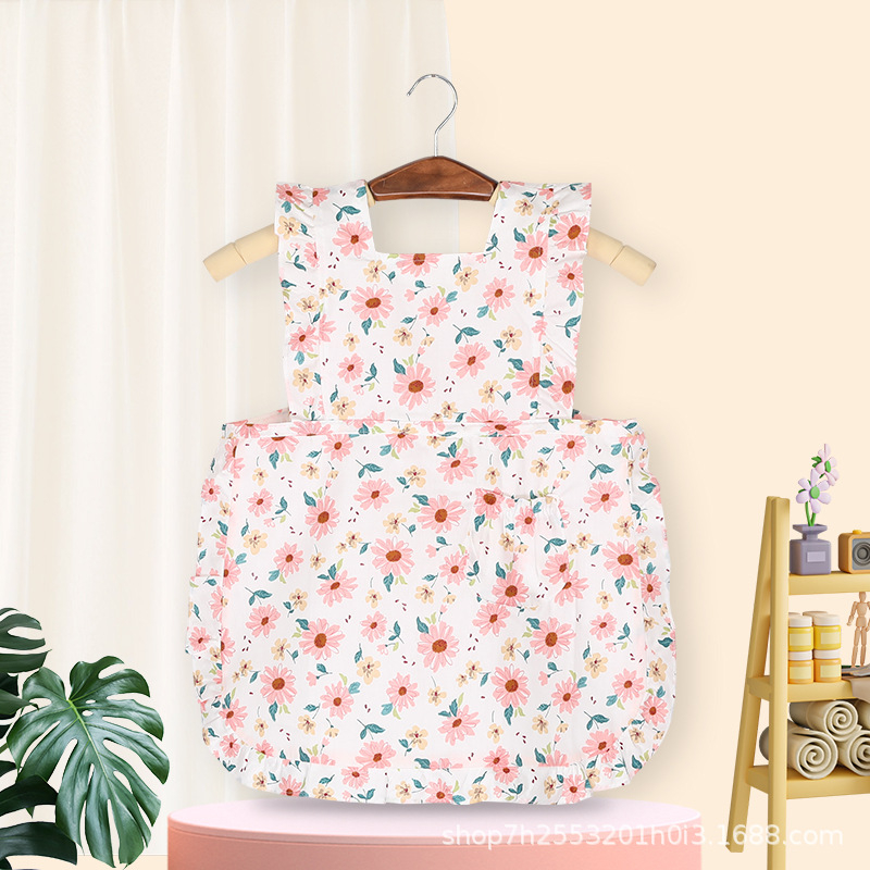 Gyerekek festőkötény – vízálló, virágos mintázat, 100% pamut (>95%), biztonsági osztály A