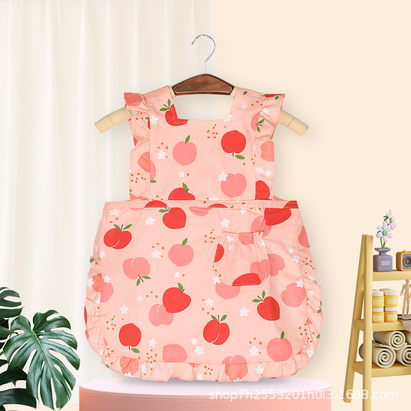 Gyerekek festőkötény – vízálló, virágos mintázat, 100% pamut (>95%), biztonsági osztály A