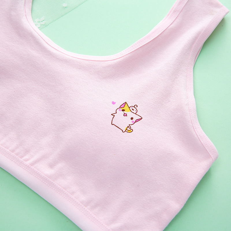 Dječji pamuk grudnjak-vest za djevojčice, 100% pamuk, podstava 90–95% pamuk, fiksne dvostruke naramenice, bez metalnih šipki