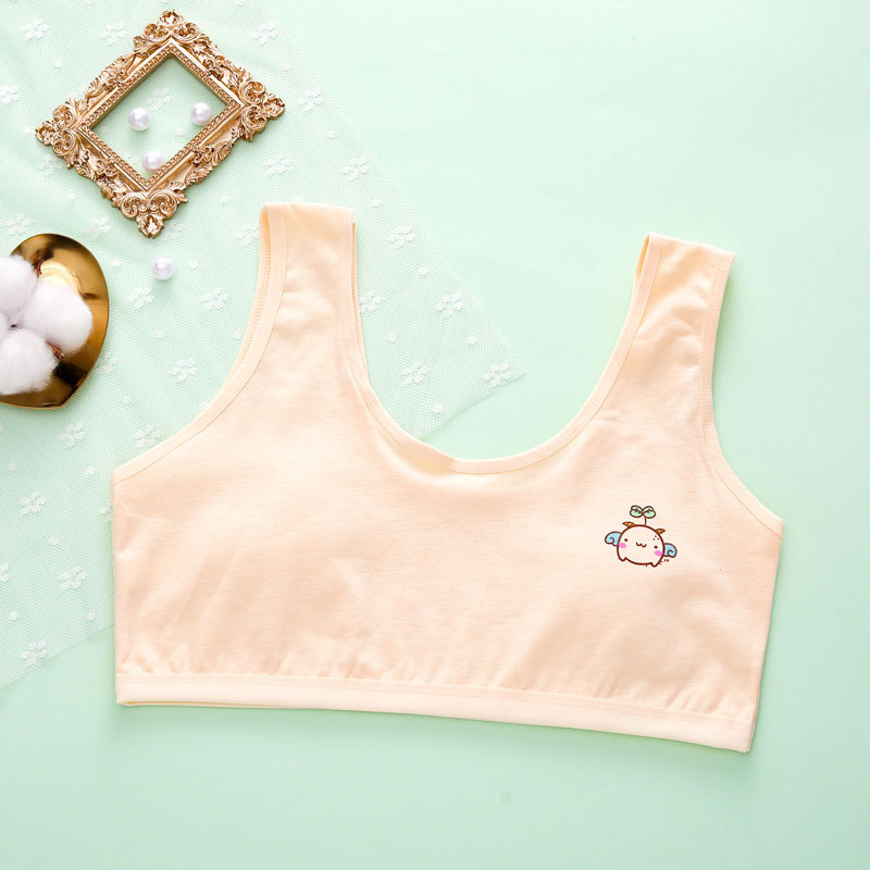 Dječji pamuk grudnjak-vest za djevojčice, 100% pamuk, podstava 90–95% pamuk, fiksne dvostruke naramenice, bez metalnih šipki