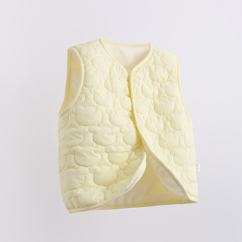 Dječja vanjska vesta, debeli poliester materijal s fleece navlakom, poliester punilo, diagonalo dugmić zatvaranje, bez kapulje, za djecu 1–3 godine, prikladna za proljeće, jesen i zimu