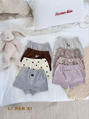 Mergaitėms skirta medvilninė apatinė apranga – korėjietiškas stilius, rudens–žiema, 92% medvilnė 8% elastanas, Klasė A, amžius 3–8 metai