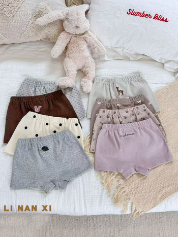 Mergaitėms skirta medvilninė apatinė apranga – korėjietiškas stilius, rudens–žiema, 92% medvilnė 8% elastanas, Klasė A, amžius 3–8 metai