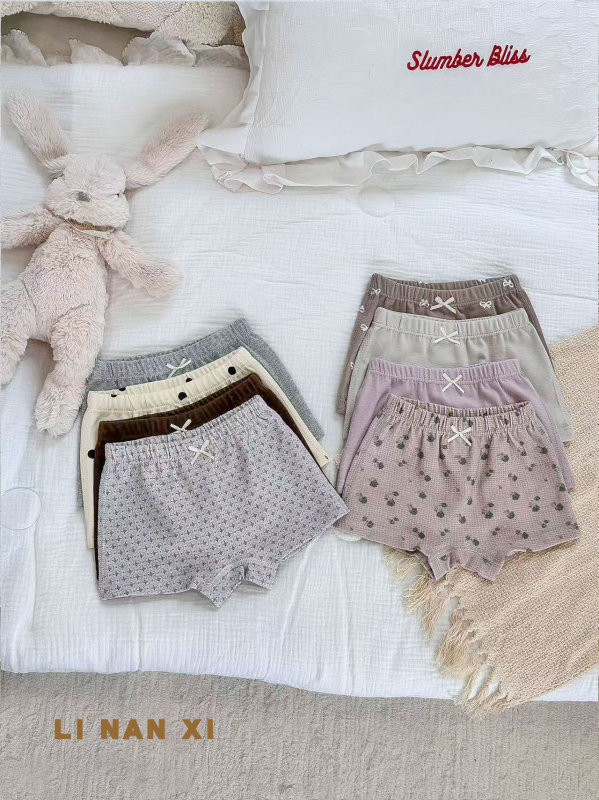 Mergaitėms skirta medvilninė apatinė apranga – korėjietiškas stilius, rudens–žiema, 92% medvilnė 8% elastanas, Klasė A, amžius 3–8 metai