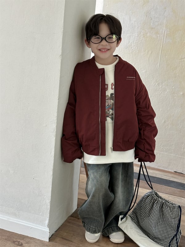 Момчешко яке в корейски стил, дебело утеплено, с цип (Зимна колекция 2024, памук 95%, закопчаване с цип, кръгла яка, дълги ръкави)