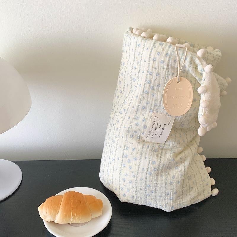 Vienpusė medvilninė žakardo pledas su kamuoliukais, A klasės medvilnės žakardo siūlas / B klasės medvilnės pūkeliai, 800–1000 g, rudens–žiemos, Ins stilius