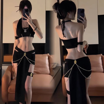 Noćna klub uniforma s naramenicama – tema egipatska mačja djevojka, poliester 90–95% (Brend Concubine; Podrijetlo: Lianyungang; Proljeće 2024)