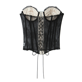 Bustier top, Slim Fit, ultra kratka duljina, poliester mreža, bez naramenica