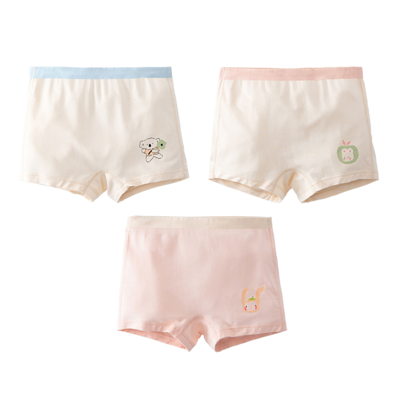 Mergaitėms skirtos modalinės kelnaitės, bokserio tipo, klasė A, nevaržo, 92% modal, Warm Buds, vasara 2024