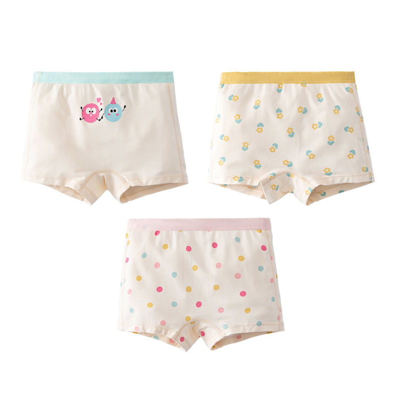 Mergaitėms skirtos modalinės kelnaitės, bokserio tipo, klasė A, nevaržo, 92% modal, Warm Buds, vasara 2024