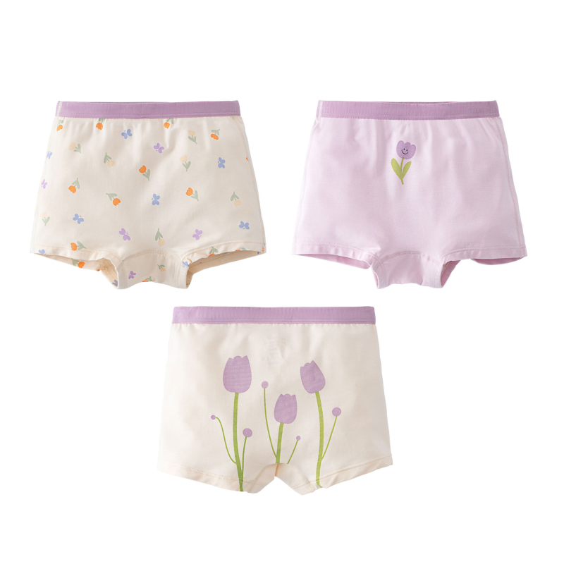 Mergaitėms skirtos modalinės kelnaitės, bokserio tipo, klasė A, nevaržo, 92% modal, Warm Buds, vasara 2024