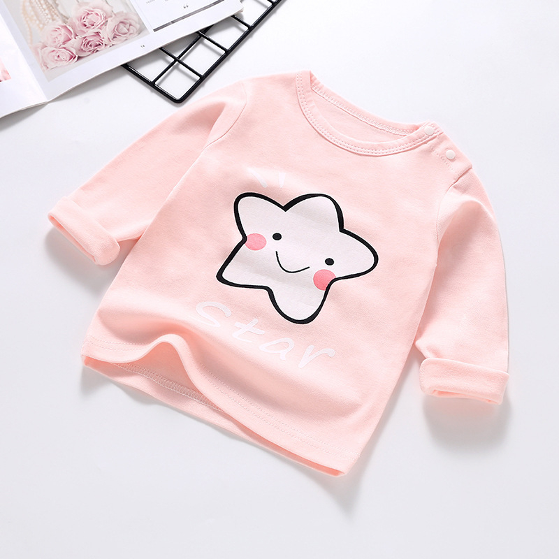 Dječja pamucna majica s dugim rukavima, okrugli izrez, unisex, crtani motiv, za djecu 1-3 godine