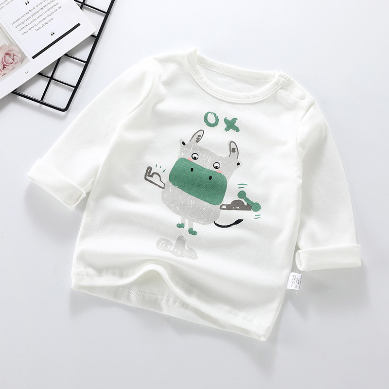 Dječja pamucna majica s dugim rukavima, okrugli izrez, unisex, crtani motiv, za djecu 1-3 godine
