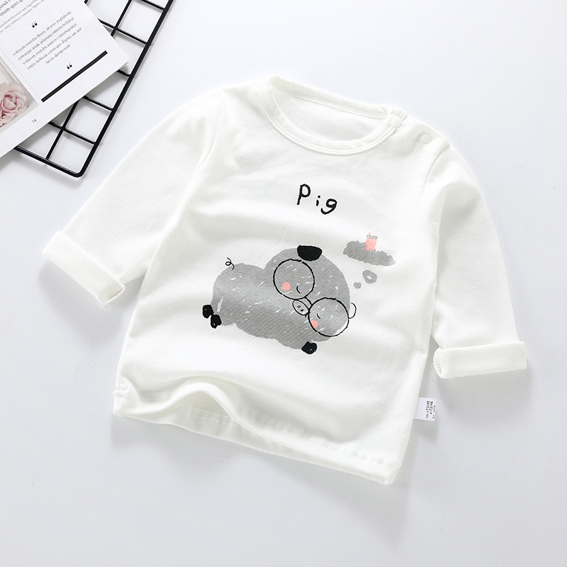 Dječja pamucna majica s dugim rukavima, okrugli izrez, unisex, crtani motiv, za djecu 1-3 godine