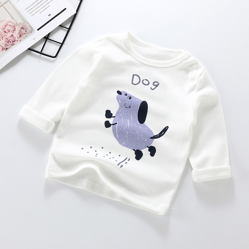 Dječja pamucna majica s dugim rukavima, okrugli izrez, unisex, crtani motiv, za djecu 1-3 godine