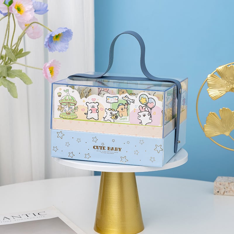 Акрилна подаръчна кутия за деца, квадратна форма, мультяшен стил (Материал: акрил; Форма: квадратна; Стил: мультяшен)